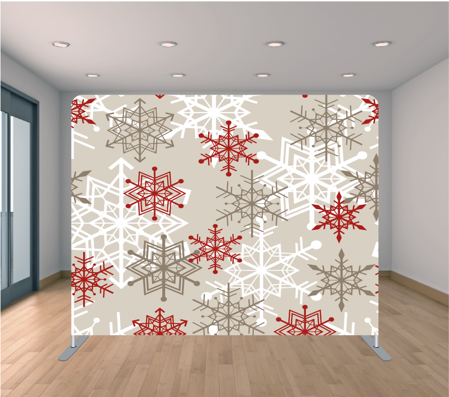 8x8ft Pillowcase Tension Backdrop- Snowflakes