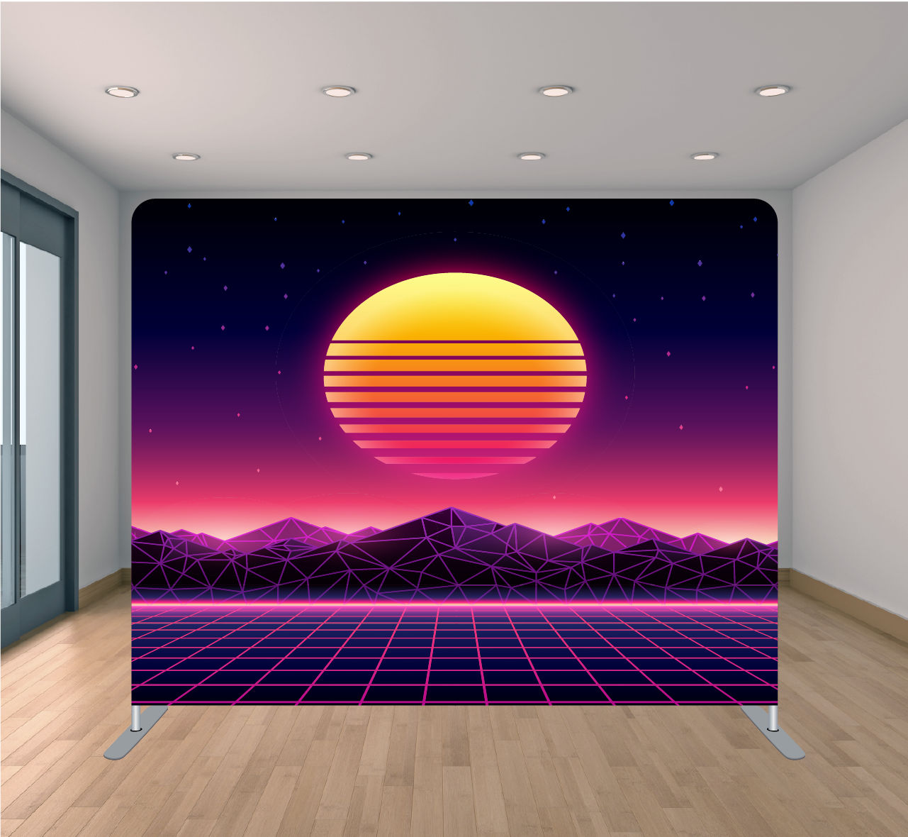 8x8ft Pillowcase Tension Backdrop- Sunset Geometric