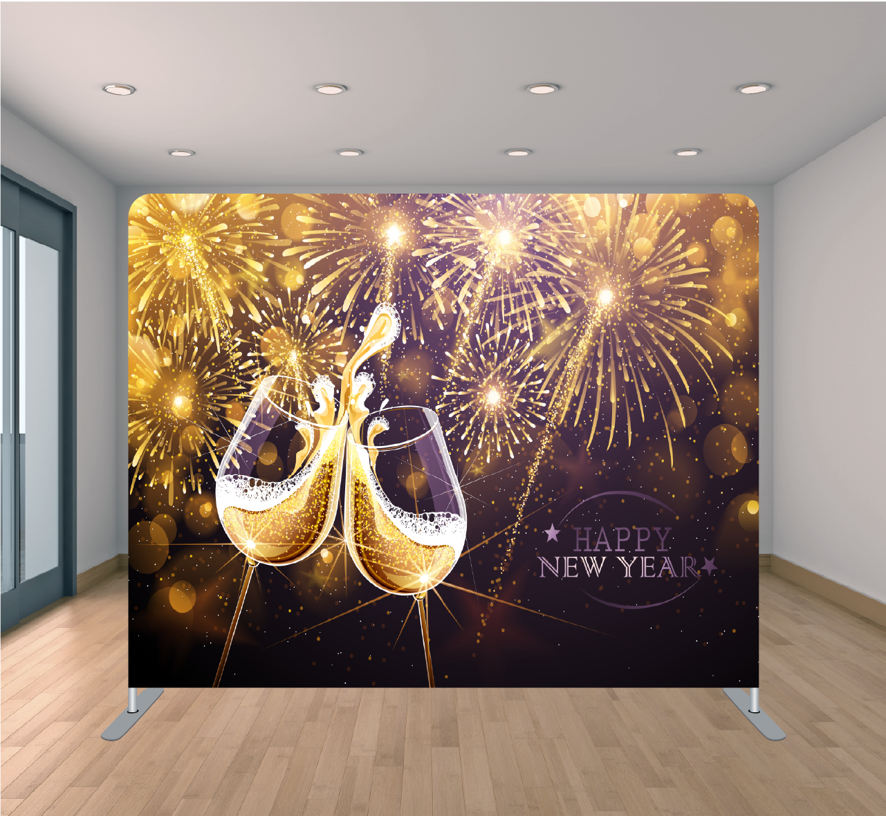 8x8ft Pillowcase Tension Backdrop- Toast New Years