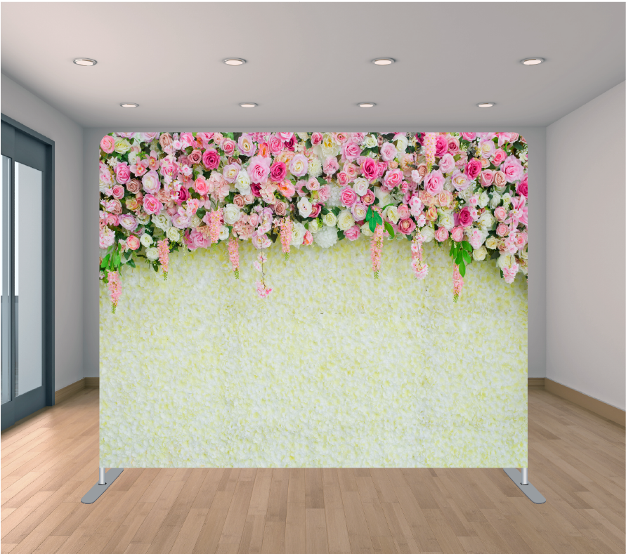 8x8ft Pillowcase Tension Backdrop- Flower Wall 2