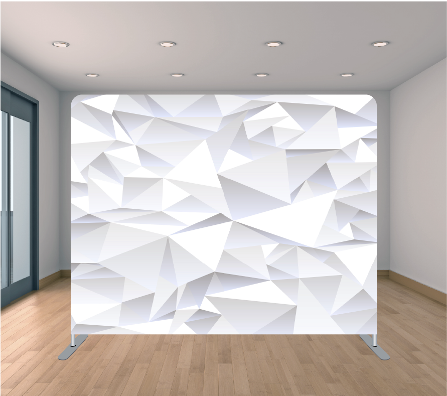 8X8ft Pillowcase Tension Backdrop- White Geometric