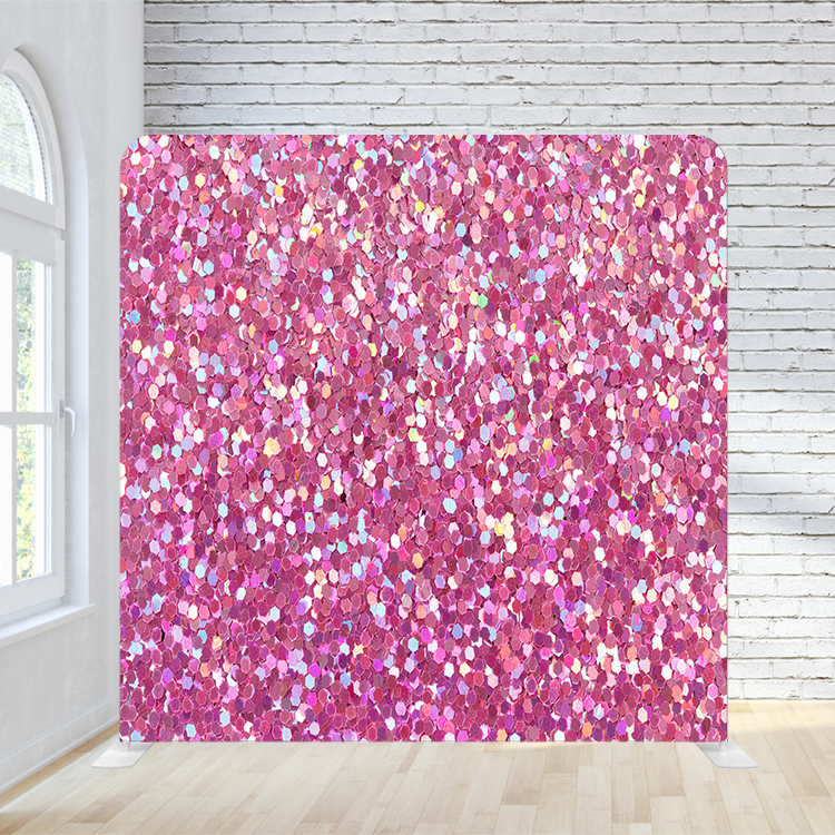 8x8ft Pillowcase Tension Backdrop- Pink Sparkle
