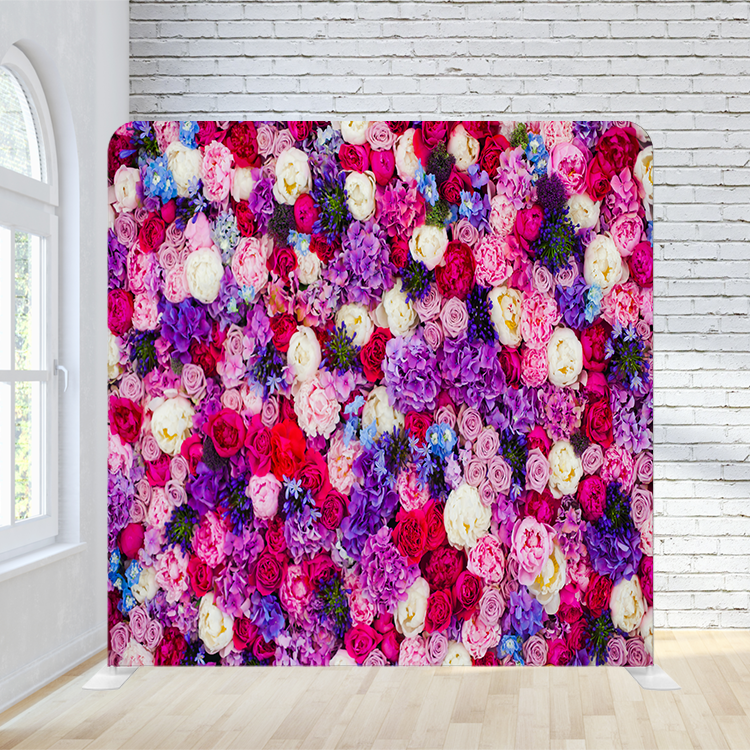 8x8ft Pillowcase Tension Backdrop- Flower Bouquet